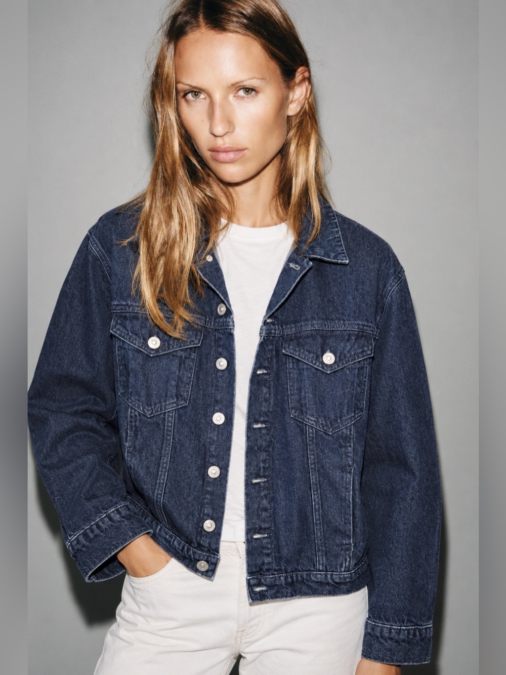 NWOT Dé Rococo @ Revolve 90s Relaxed Fit Dark Indigo Premium Denim Jacket | S
